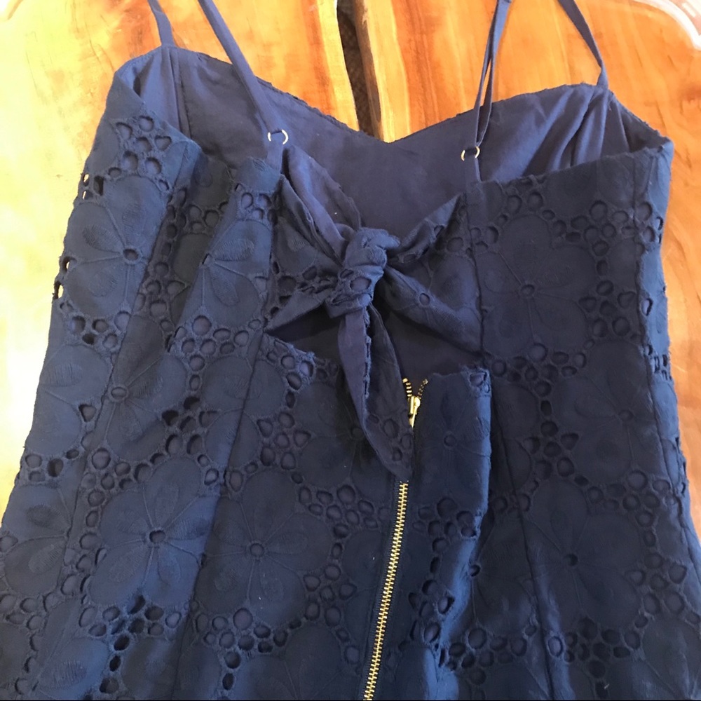 Lilly Pulitzer Navy Tie Back Eyelet Dress - Picture 3 of 4